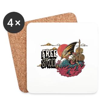 Free Skull - Coasters (set of 4) - white - Front