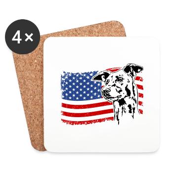Greyhound Amerika Fahne Windhund Hunde Wilsigns - Untersetzer (4er-Set) - Weiß - Vorne