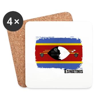 Swaziland, Eswatini, Kingdom of Eswatini - Coasters (set of 4) - white - Front