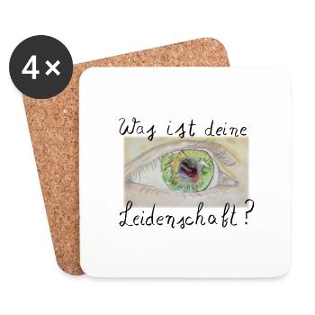 Was ist deine Leidenschaft - Häkeln - Untersetzer (4er-Set) - Weiß - Vorne