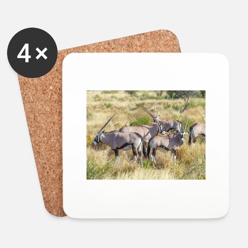 Oryx-Gemsbock-Antilope (Oryx gazella) - Untersetzer (4er-Set) - Weiß