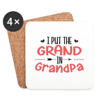 I put the Grand in Grandpa - Coasters (set of 4) - white - Front