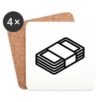 Geld - Untersetzer (4er-Set) - Weiß - Vorne