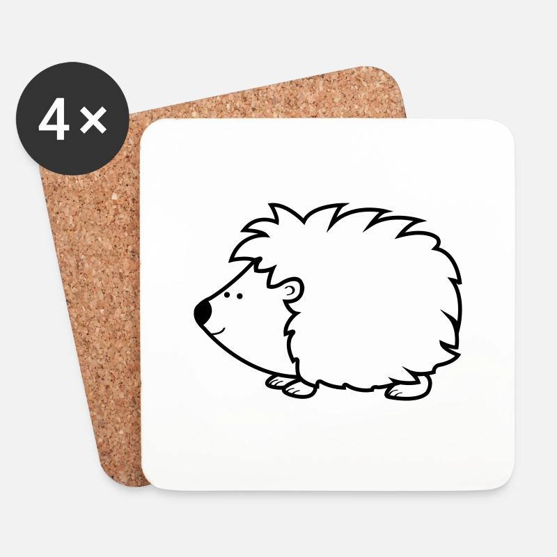 igel - Untersetzer (4er-Set) - Weiß