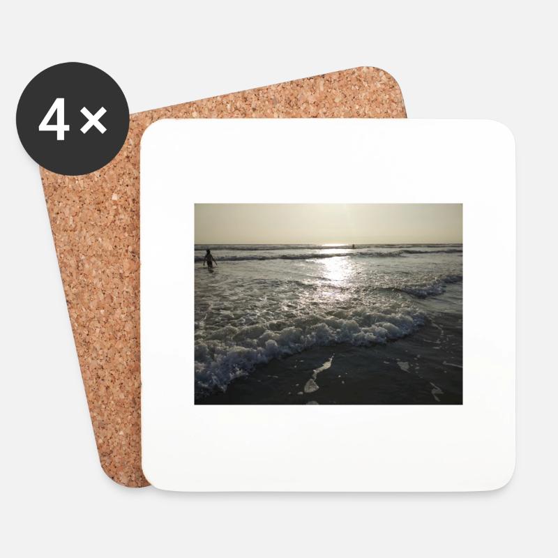 Sea, beach, wave, surf - Coasters (set of 4) - white