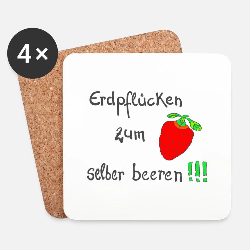 Erdpflücken zum selber beeren!!! - Untersetzer (4er-Set) - Weiß