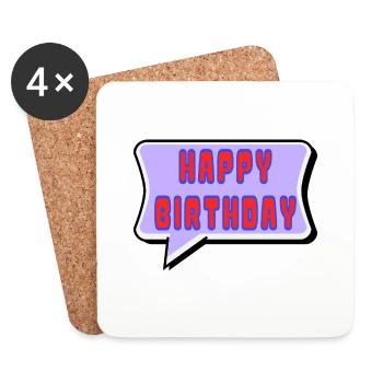 ALLES GUTE ZUM GEBURTSTAG. ALLES GUTE ZUM GEBURTSTAG. JAHRESTAG. - Untersetzer (4er-Set) - Weiß - Vorne