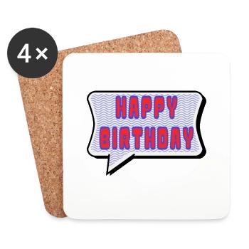 ALLES GUTE ZUM GEBURTSTAG. ALLES GUTE ZUM GEBURTSTAG. JAHRESTAG. - Untersetzer (4er-Set) - Weiß - Vorne