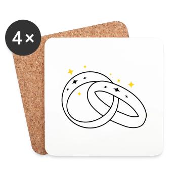 wedding rings for engagement2 - Coasters (set of 4) - white - Front