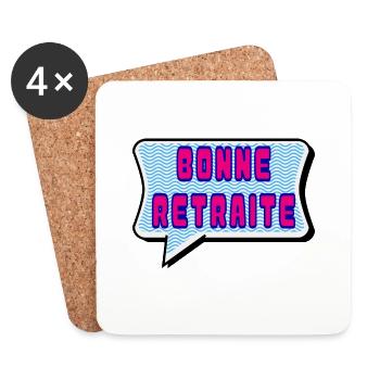 RETRAITE. RETRAITE. RETRAITEE. RETRAITE - Dessous de verre (lot de 4) - blanc - Devant