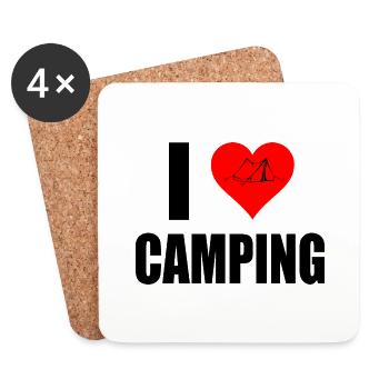 camping - Untersetzer (4er-Set) - Weiß - Vorne