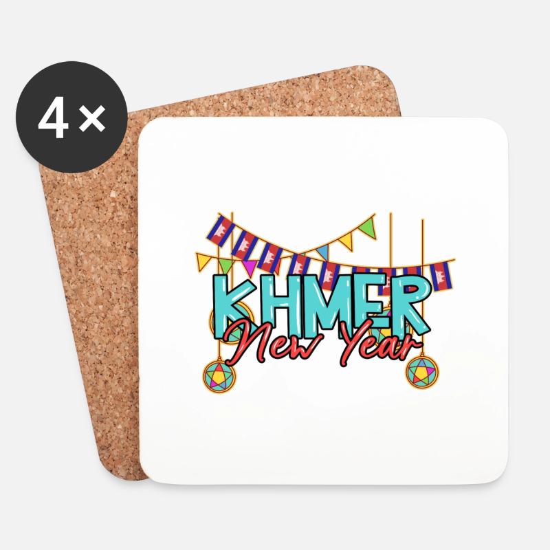 Kambodscha Khmer Neujahr Choul Chnam I Geschenk - Untersetzer (4er-Set) - Weiß