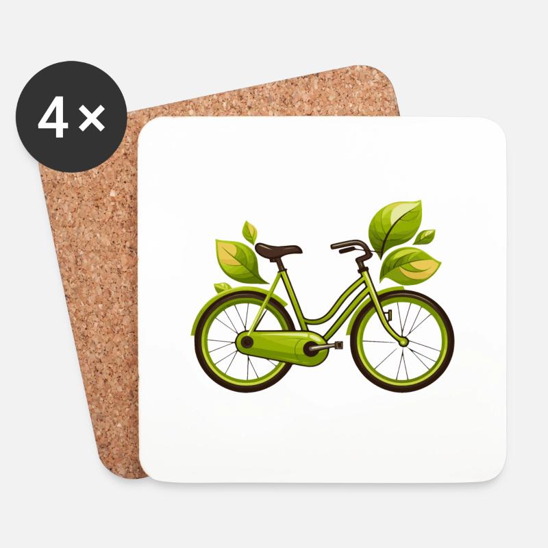 Fahrrad - Umweltschutz - Untersetzer (4er-Set) - Weiß