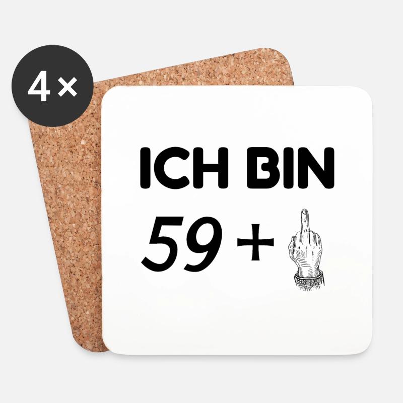 ICH BIN 60 - 60. GEBURTSTAG - Untersetzer (4er-Set) - Weiß