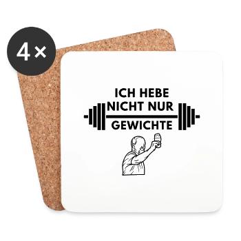 Ich hebe nicht nur gewichte by LordKacz - Untersetzer (4er-Set) - Weiß - Vorne