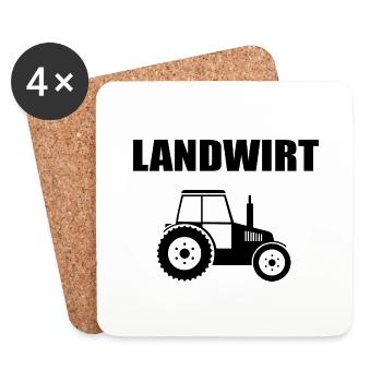 Traktor - Untersetzer (4er-Set) - Weiß - Vorne