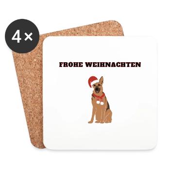 Frohe Weihnachten GSD - Untersetzer (4er-Set) - Weiß - Vorne