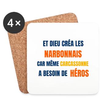 Narbonne - Dessous de verre (lot de 4) - blanc - Devant