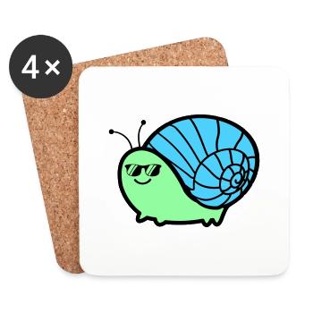 Escargot Cool - Dessous de verre (lot de 4) - blanc - Devant