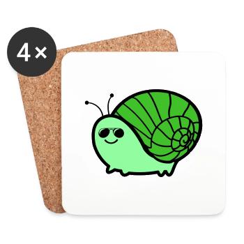 Escargot Cool - Dessous de verre (lot de 4) - blanc - Devant