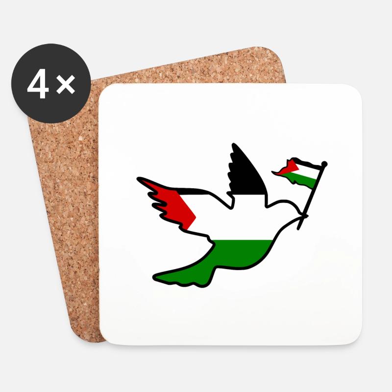 Free palestine - Untersetzer (4er-Set) - Weiß
