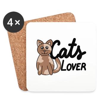 cats lover - Coasters (set of 4) - white - Front