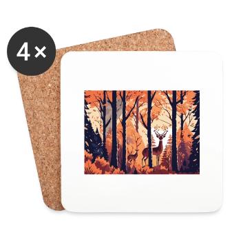 Fall Scenery (Fall Collection #10) - Coasters (set of 4) - white - Front