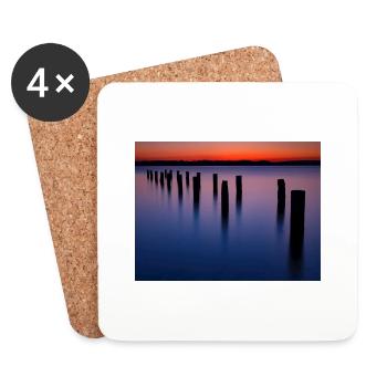 Abendstimmung am Starnberger See - Untersetzer (4er-Set) - Weiß - Vorne