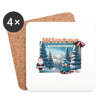 winter wonderland - Untersetzer (4er-Set) - Weiß - Vorne
