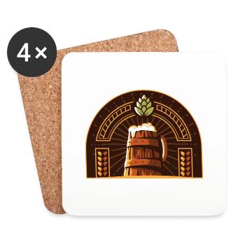 Logo de la bière - Dessous de verre (lot de 4) - blanc - Devant