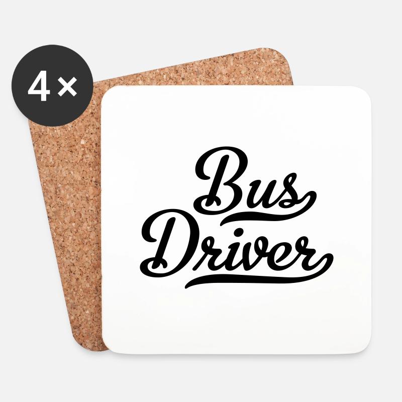 Busfahrer - Untersetzer (4er-Set) - Weiß