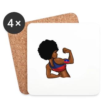 Haiti Haitian Flagge Frau Prinzessin I Geschenk - Untersetzer (4er-Set) - Weiß - Vorne