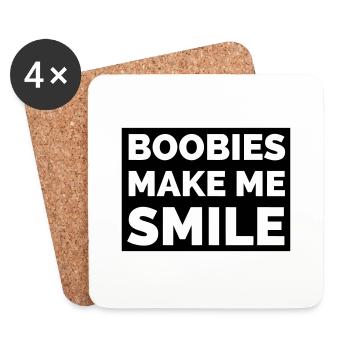 Boobies Make Me Smile - Coasters (set of 4) - white - Front