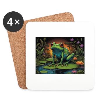 frog - Coasters (set of 4) - white - Front