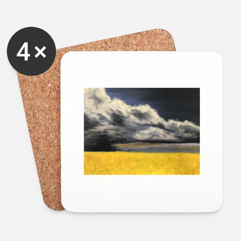 Rabsfeld vor Gewitterwolken - Untersetzer (4er-Set) - Weiß