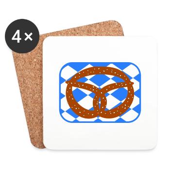Bavarian Pretzels - Coasters (set of 4) - white - Front