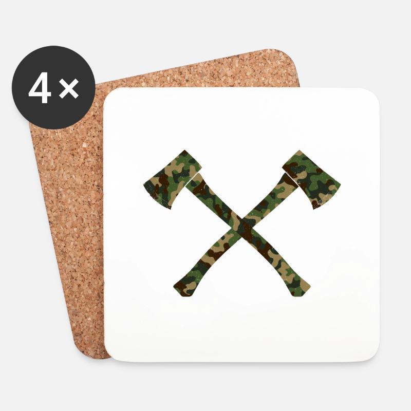 Axt - Untersetzer (4er-Set) - Weiß