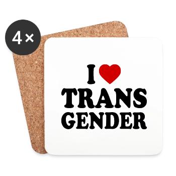 I love transgender trans - Untersetzer (4er-Set) - Weiß - Vorne