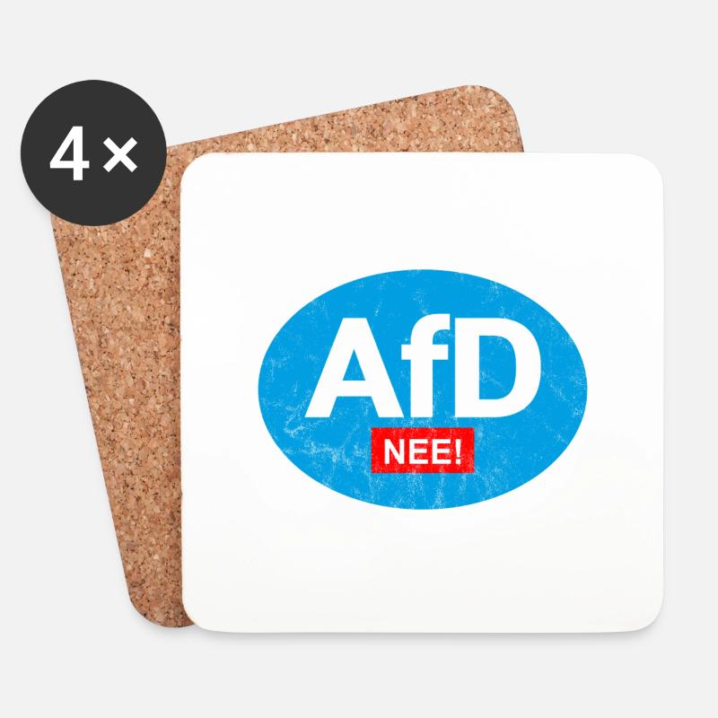 ANTI AFD NEE STICKER - Untersetzer (4er-Set) - Weiß