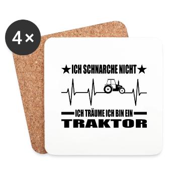 Traktor - Untersetzer (4er-Set) - Weiß - Vorne