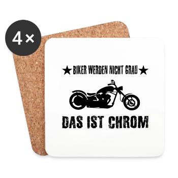 Motorrad - Untersetzer (4er-Set) - Weiß - Vorne
