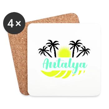 Antalya - Dessous de verre (lot de 4) - blanc - Devant