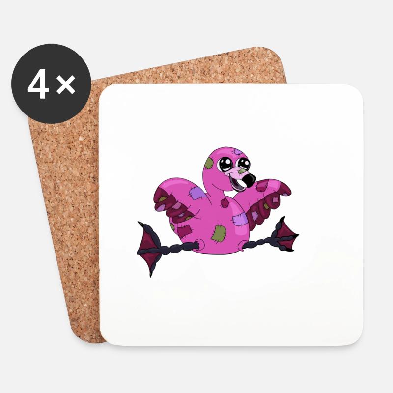 Flamingo - Untersetzer (4er-Set) - Weiß