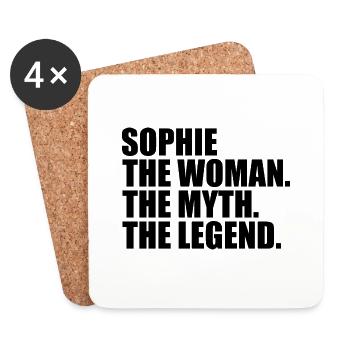 Woman Myth Legend Name Sophie - Coasters (set of 4) - white - Front