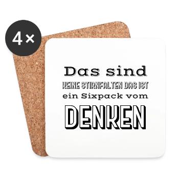 witzige sprüche - Untersetzer (4er-Set) - Weiß - Vorne