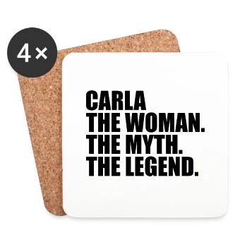 Woman Myth Legend Name Carla - Coasters (set of 4) - white - Front