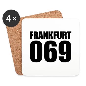 069 Francfort – Notre ville Ville de #Frankfurt - Dessous de verre (lot de 4) - blanc - Devant