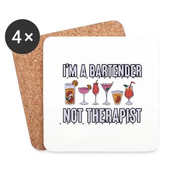 I'm A Bartender Not Therapist 4 - Untersetzer (4er-Set) - Weiß - Vorne