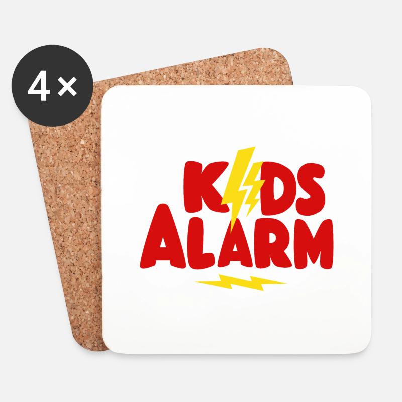 kids alarm - Untersetzer (4er-Set) - Weiß