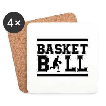 basket-ball - Dessous de verre (lot de 4) - blanc - Devant